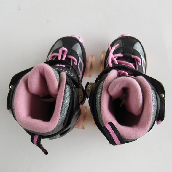 Nattork Sports Black and Pink Roller Skates for Kids Girls 4 Adjustable Sizes - Picture 7 of 14